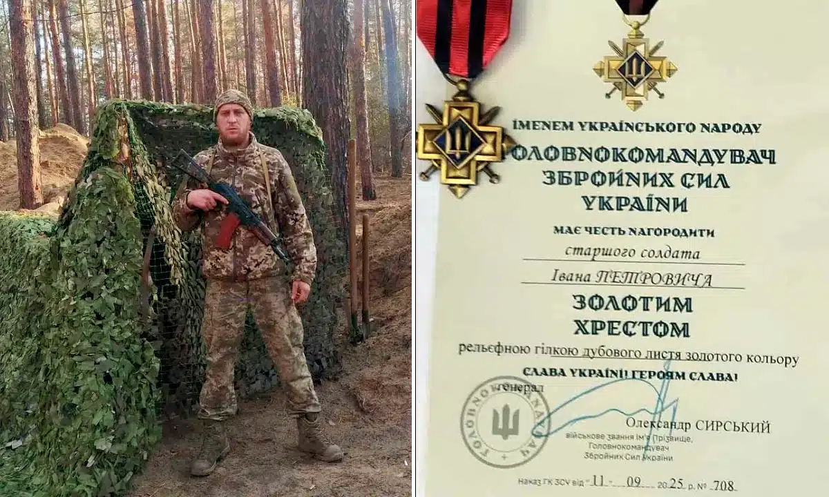 Військового із Зарічненщини відзначили “Золотим хрестом”