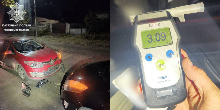 На Рівненщині нетверезі водії спричинили дві ДТП – один із них неповнолітній На Рівненщині нетверезі водії спричинили дві ДТП – один із них неповнолітній