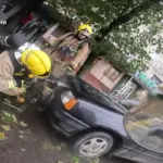 У Дубні рятувальники загасили пожежу в автомобілі Opel Kadett