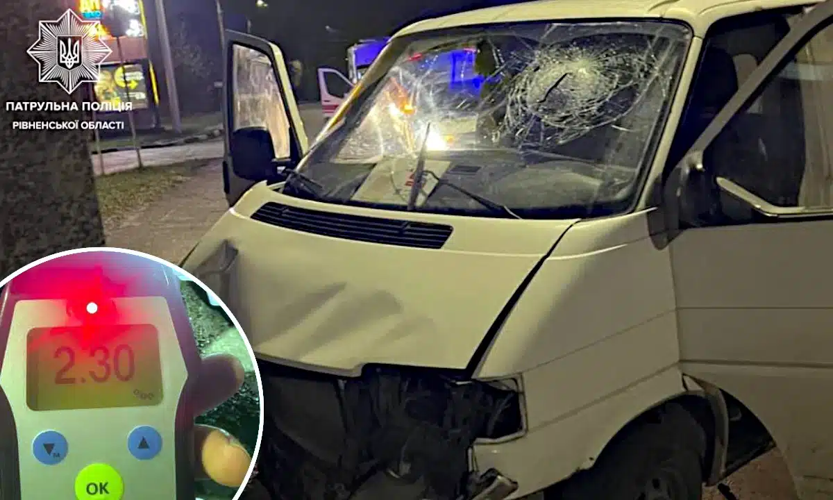 У Рівному п’яний водій в’їхав у електроопору. Тест показав 2,30 проміле П'яний водій в'їхав у електроопору.