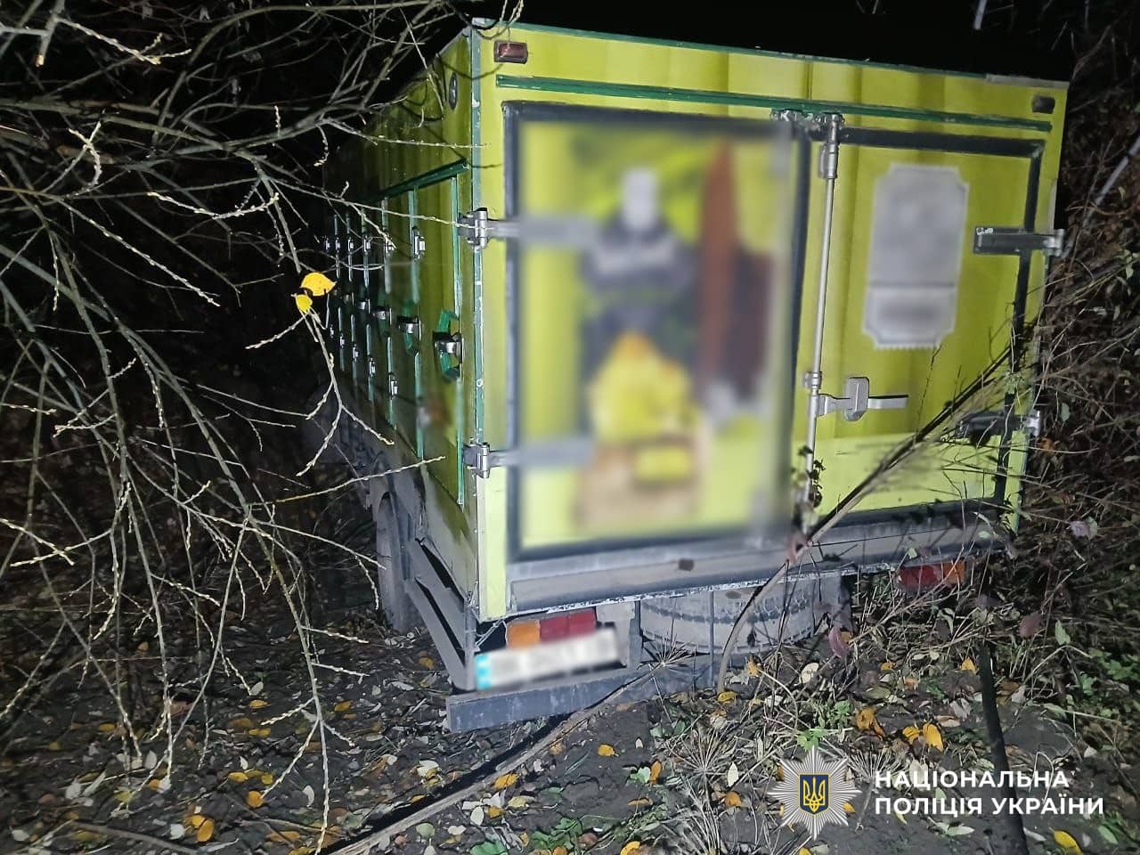 Фургон з'їхав у кювет