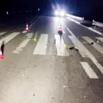 Місце ДТП, в якій водій наїхав на пішохода в Острозі, і втік.