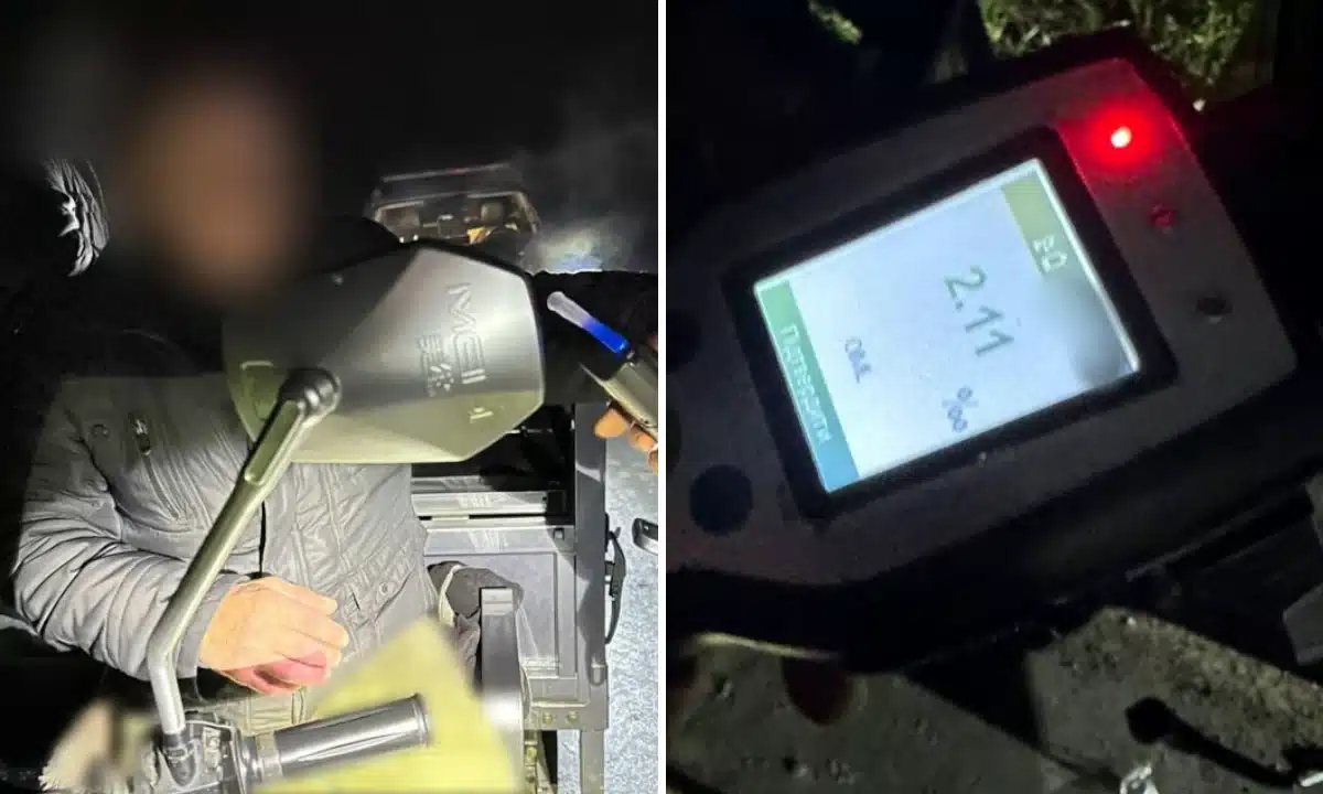 Нетверезий водій і алкотестер.