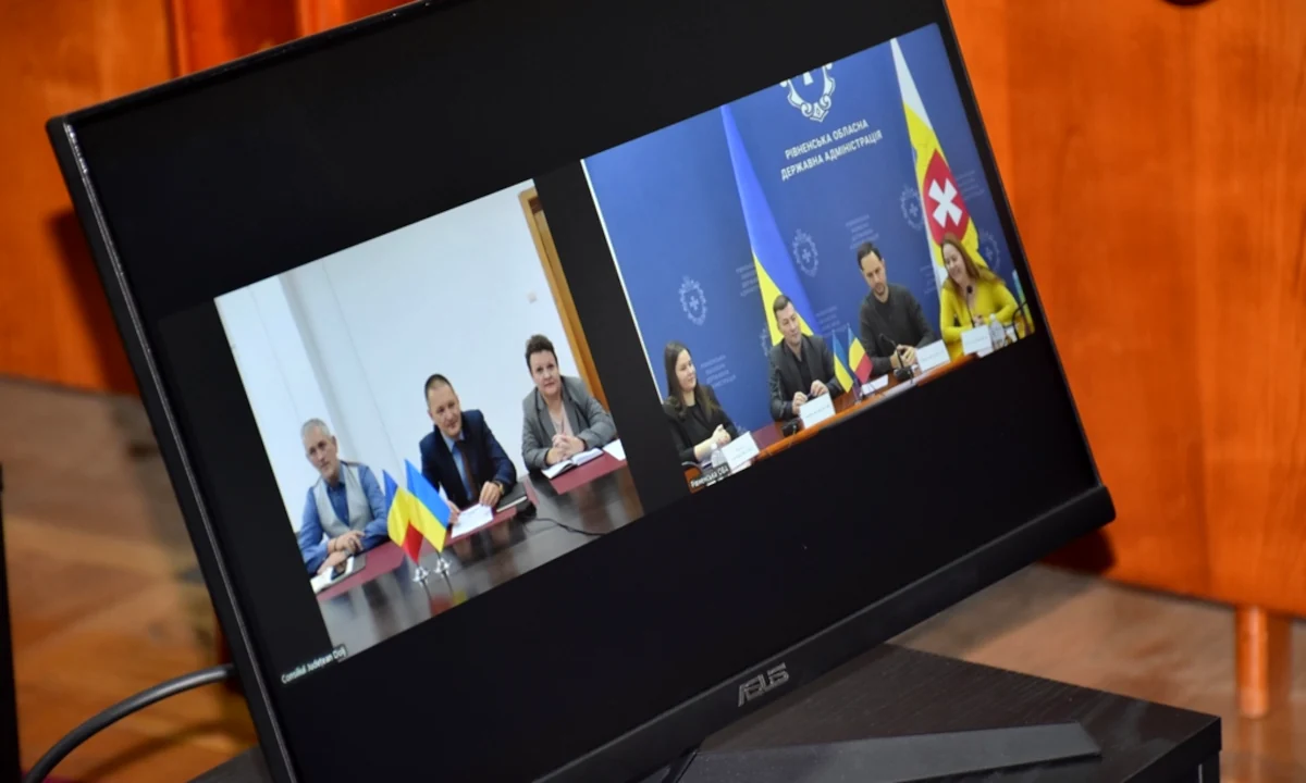 Онлайн-зустріч про співробітництво між Рівненщиною і повітом Долж у Румунії.