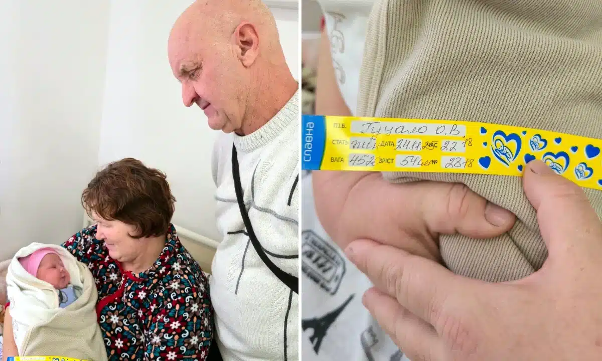 Породілля з дитиною і водій.