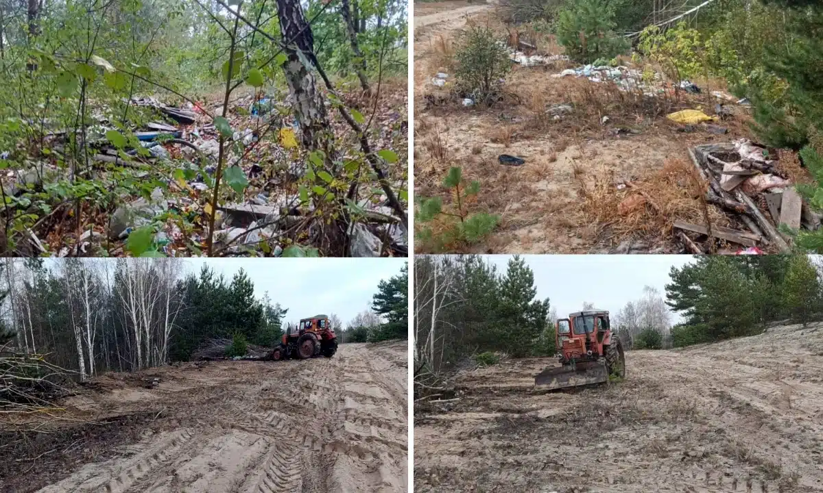 У Володимирецькій громаді ліквідували стихійне сміттєзвалище в лісі Стихійне сміттєзвалище на Володимиреччині. До і після.