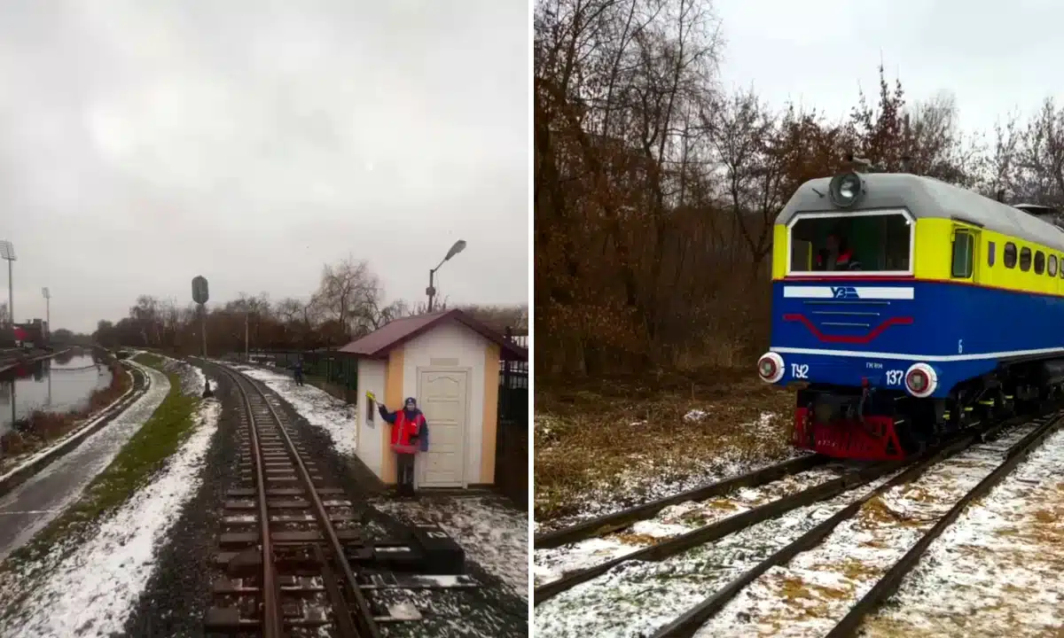 Зимовий сезон дитячої залізниці вперше відкрили у Рівному Дитяча залізниця у Рівному.