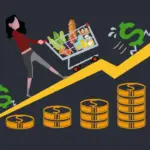 Інфляція у Рівненській області у листопаді 2025. Яйця подорожчали на 21,6% Жінка з візком для продуктів доганяє інфляцію.