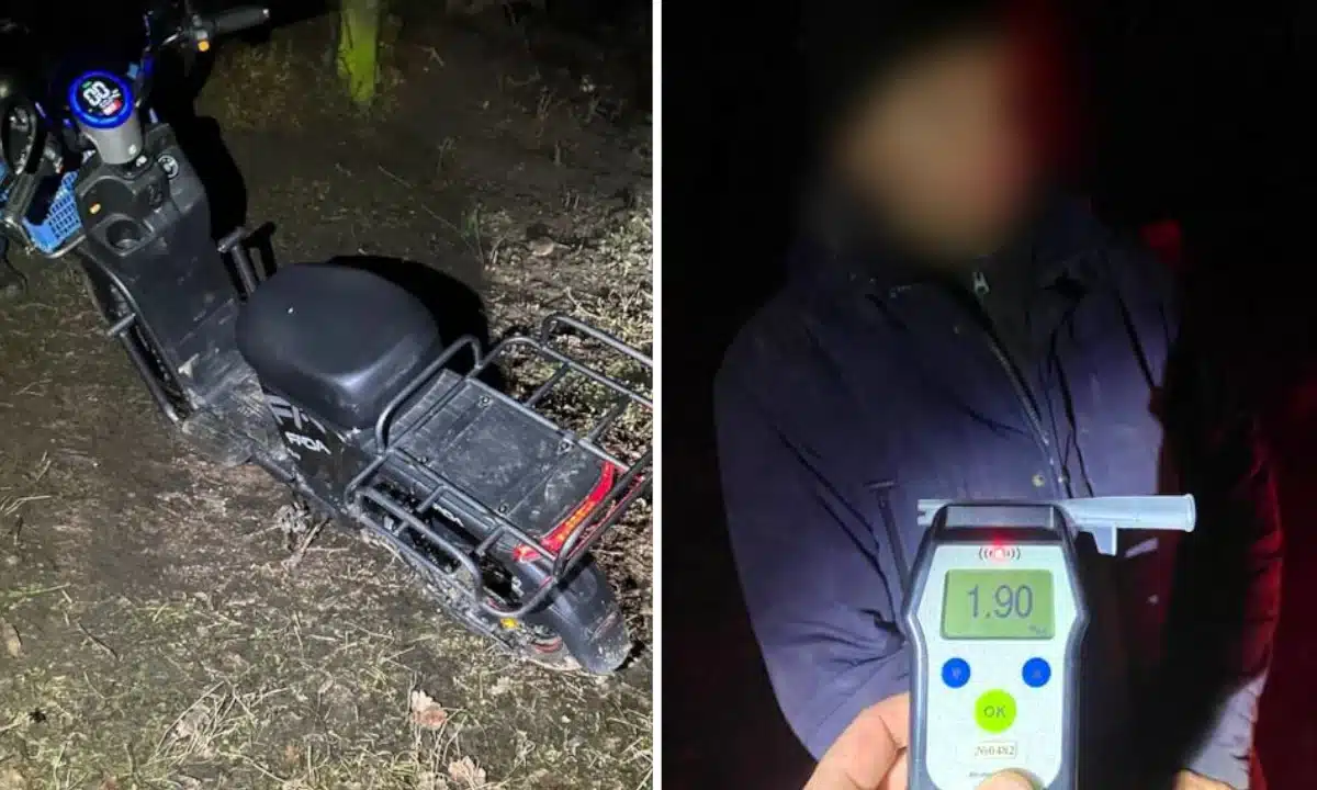 Двох нетверезих водіїв двоколісного транспорту виявили на Рівненщині Електровелосипед, нетверезий водій і алкотестер.