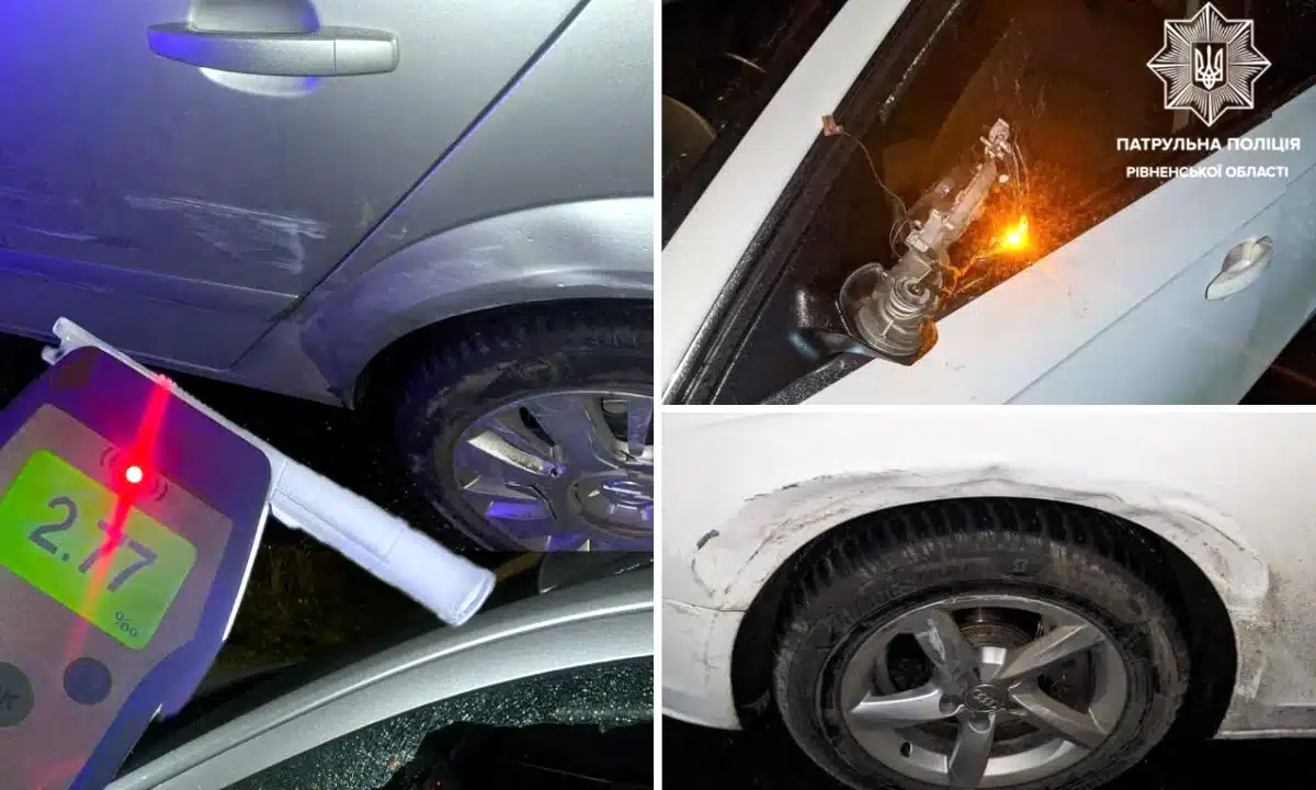 Пошкодження на авто і алкотестер.