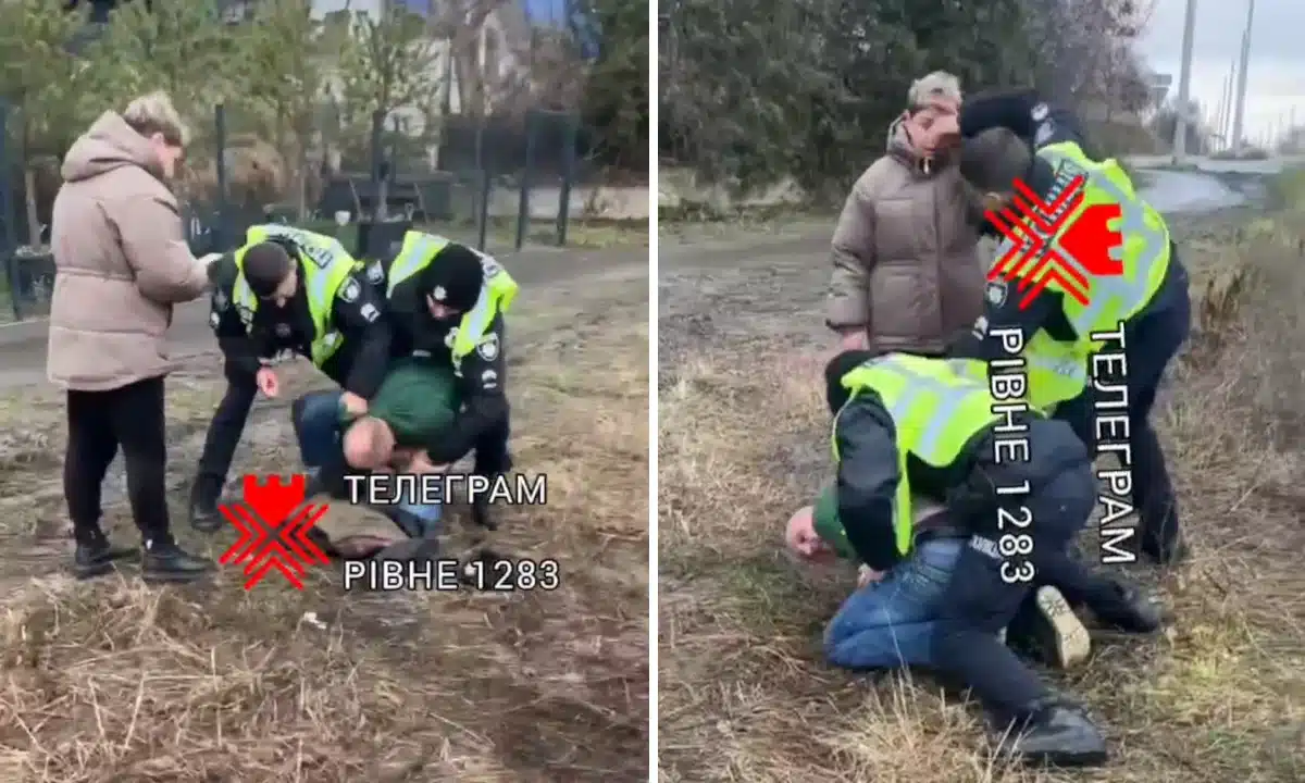 Кадри із затримання водія в Обарові.