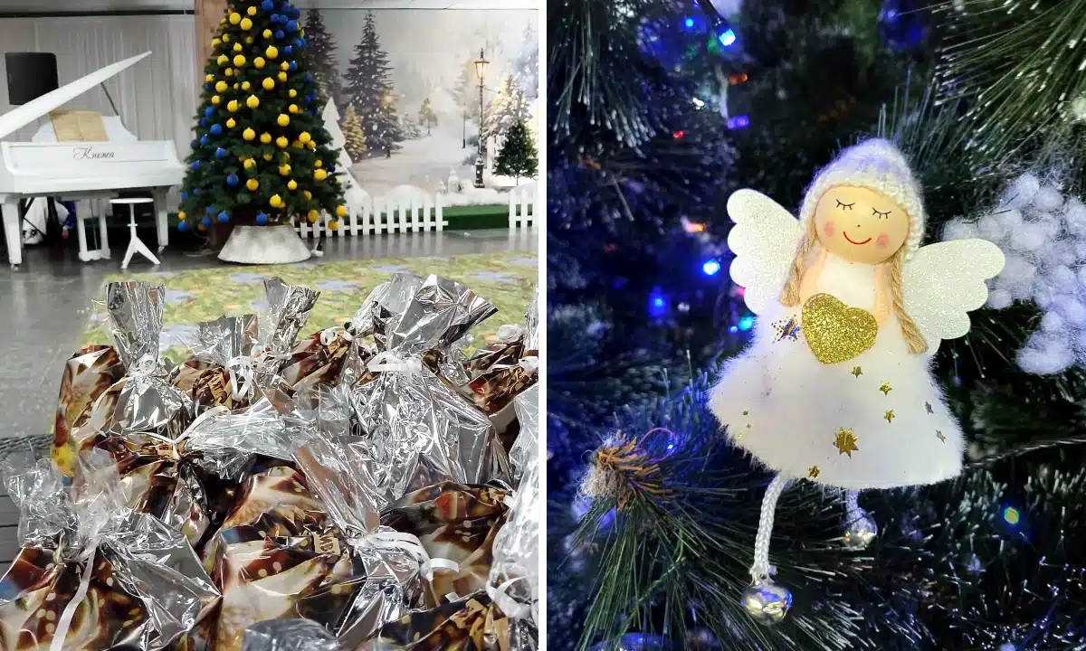 Новорічні подарунки дітям прифронтової Охтирки передала Дубенська громада Новорічні подарунки Охтирці від Дубна.