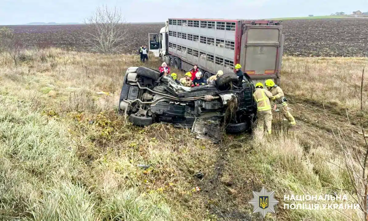 Смертельна ДТП біля Колоденки. Працюють рятувальники.
