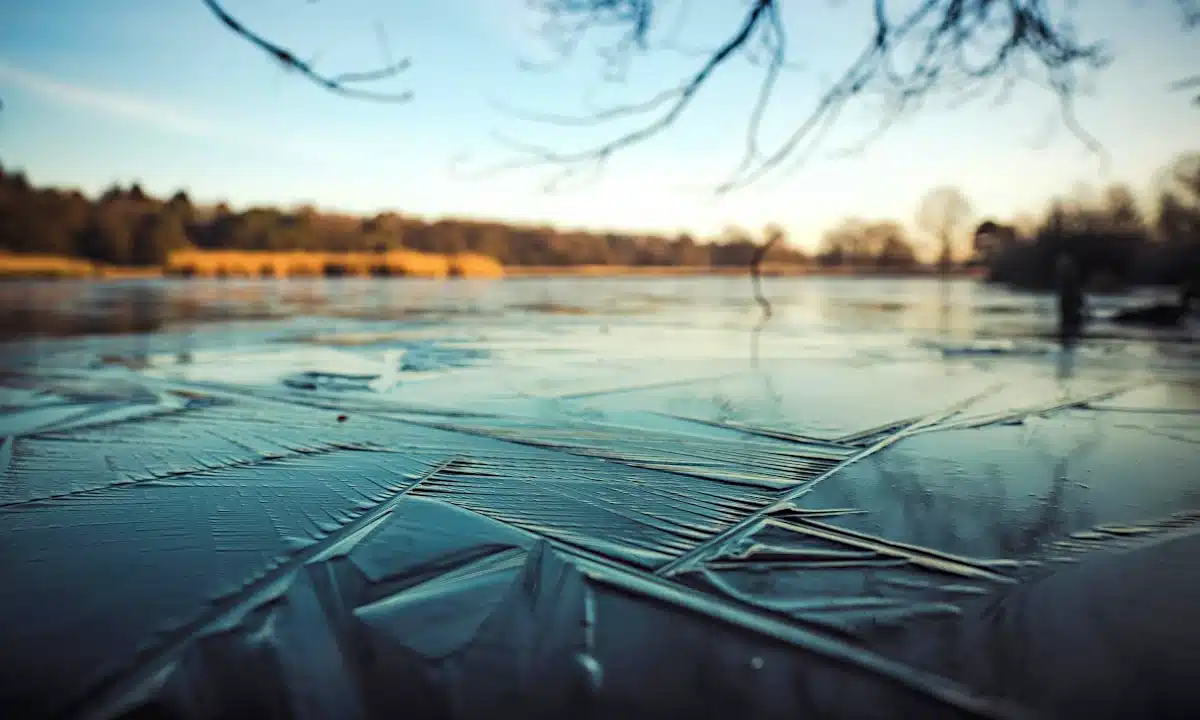 Лід на ставку.