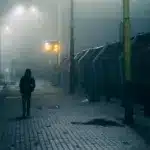 Якою буде погода на Рівненщині 16 грудня – синоптики попередили про сильний туман Чоловік вночі йде вулицею в сильний туман.