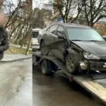 У Рівному розшукали водія, який скоїв ДТП та втік з місця події Водій і розбите авто.