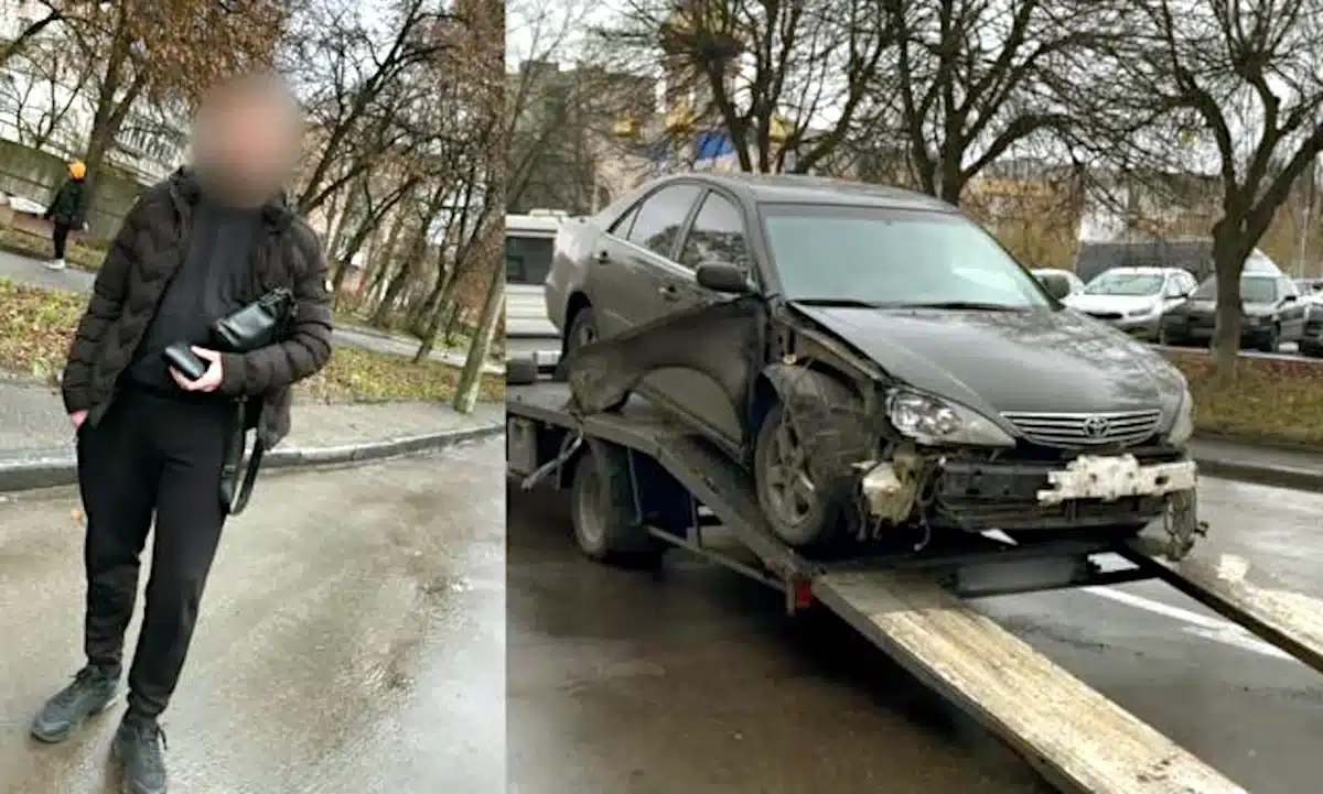 У Рівному розшукали водія, який скоїв ДТП та втік з місця події Водій і розбите авто.