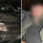 Водія, який збив пішохідку та втік з місця ДТП, затримали у Рівному (ВІДЕО) Авто з пошкодженнями і затриманий водій.