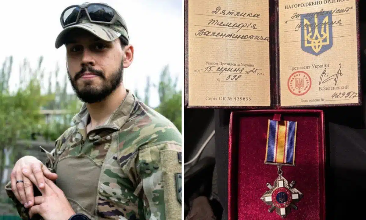 Захисника з Корнинської громади відзначили орденом «За мужність» Тимофій Дятлик і нагорода.