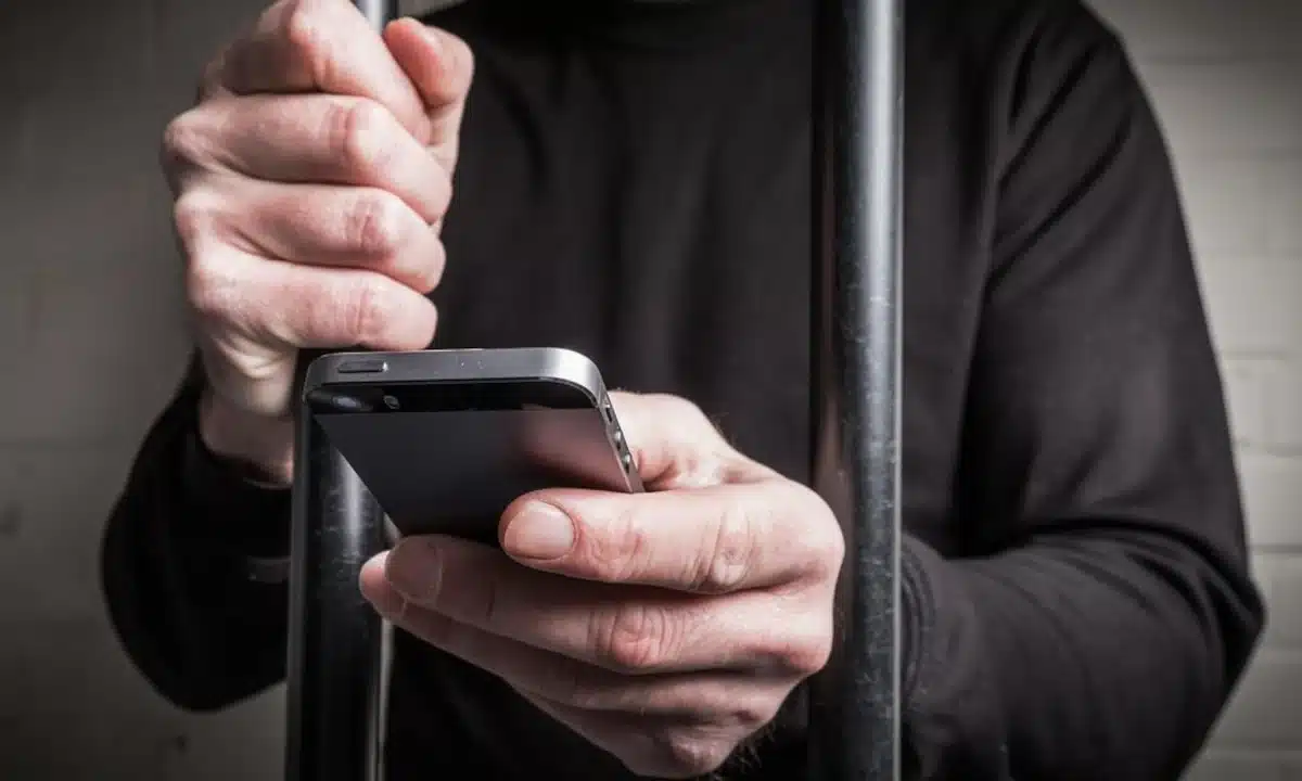 В'язень використовує телефон.