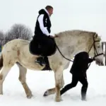 Нацгвардієць їде на коні.