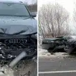 Два розбиті авто після ДТП в Дитиничах.