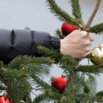 Коли найкраще прибрати ялинку: традиції та поради фахівців Рука людини стискає гілку новорічної ялинки з прикрасами
