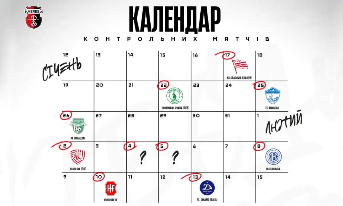 «Верес» зіграє у Туреччині 10 спарингів