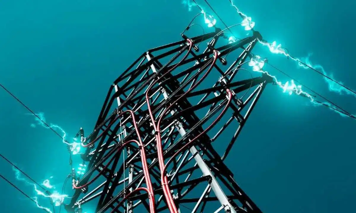 Лінія електропередачі іскрить.