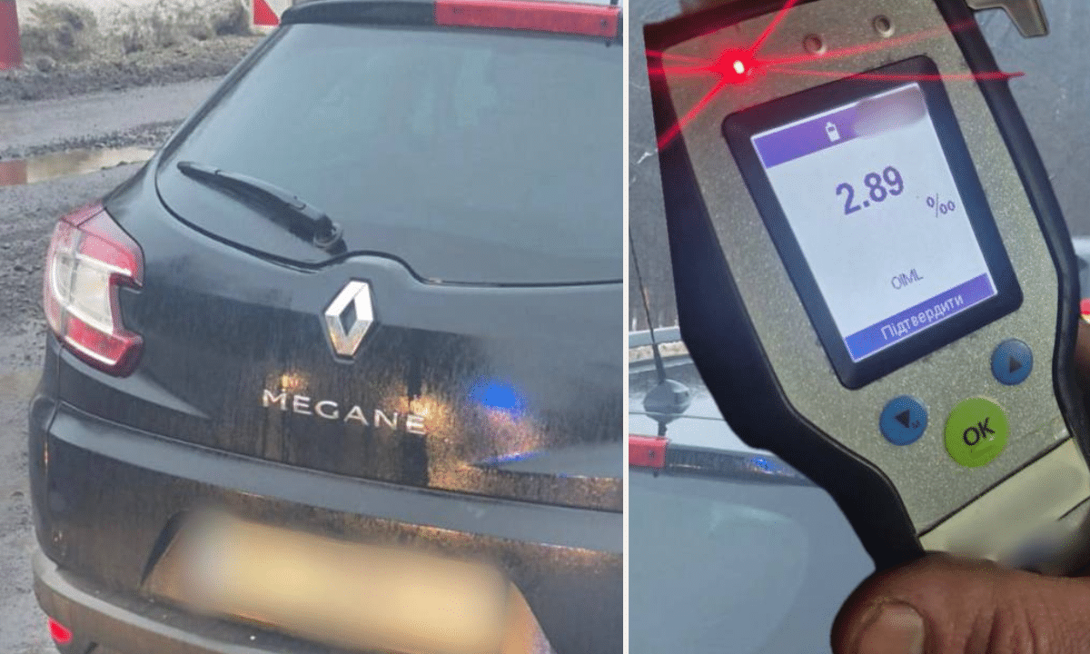 Авто, Drager показав 2,89 проміле алкоголю