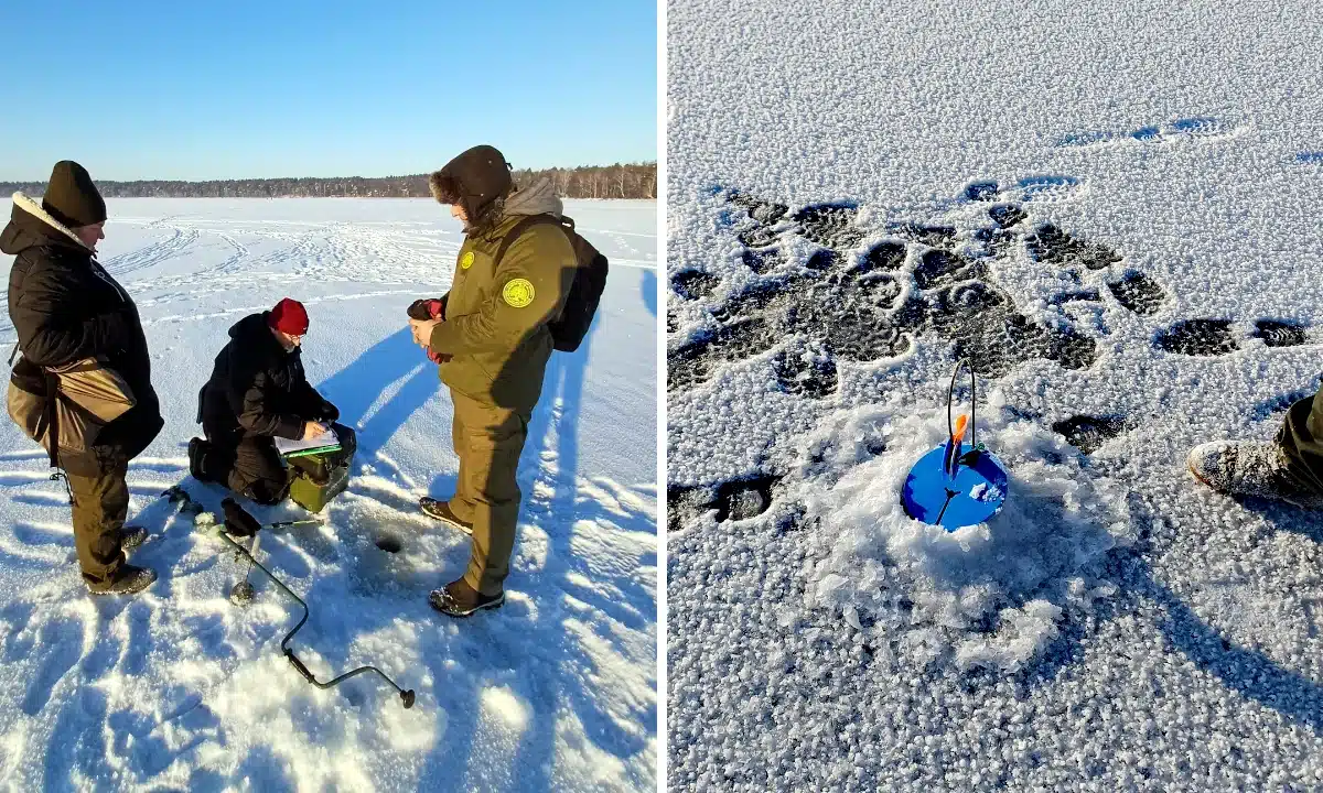 Зимова риболовля під забороною: на озері Біле зафіксували порушення заповідного режиму Незаконна риболовля на озері Біле.