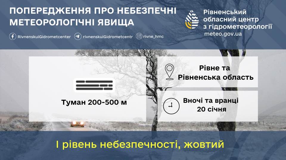 Попередження про туман.