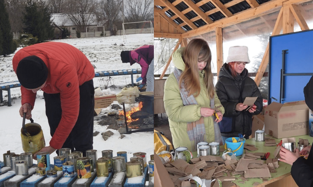 Пластуни виготовляють окопні свічки