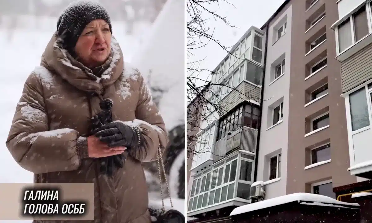 Голова ОСББ Галина розповідає про термомодернізацію будинку.