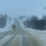 Розчищена траса Київ &ndash; Чоп на Рівненщині після снігопаду