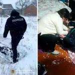 Поліцейський і врятована жінка.