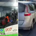 Тролейбус і авто після ДТП.