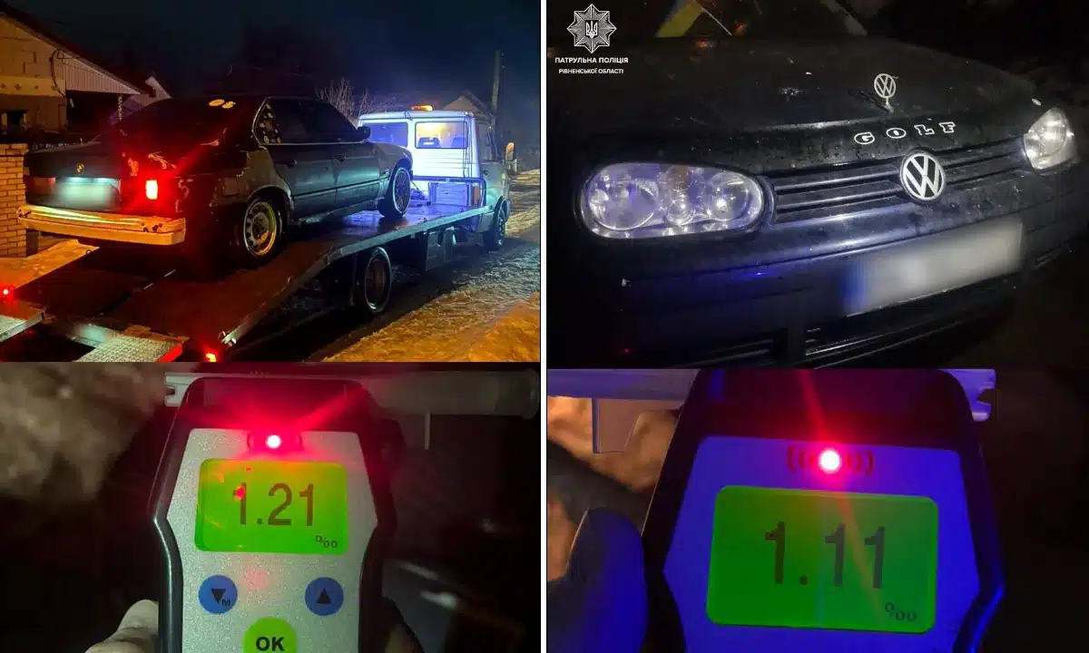 У Рівному та Бармаках зупинили водіїв з понад 1 проміле алкоголю Авто і алкотестери.
