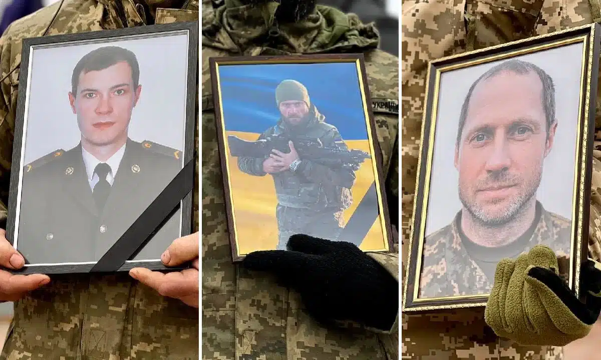 На вічний спочинок у Рівному провели трьох захисників Полеглі захисники.