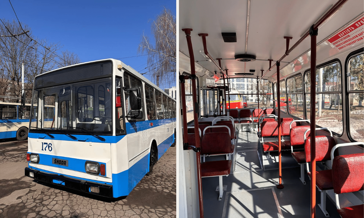 Відремонтований тролейбус.