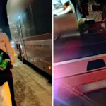 Пасажири, що відстали, і автобус.