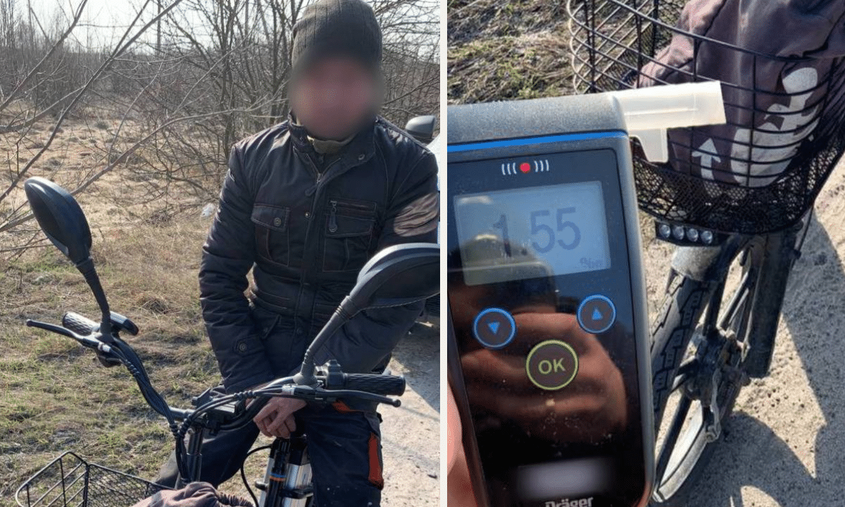 У Сарнах зупинили п’яного водія електровелосипеда — 1,55 проміле Нетверезий водій електровелосипеда.