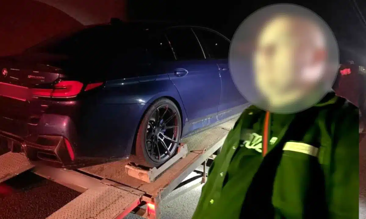 У Рівному водій BMW намагався втекти від поліції й потрапив на перевірку Водій, і авто на евакуаторі.