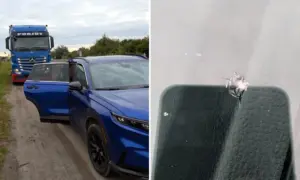 Поблизу Корця з вантажівки висипався щебінь на автомобіль: водій отримав протокол