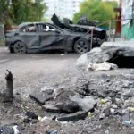 Місце удару російського безпілотника.